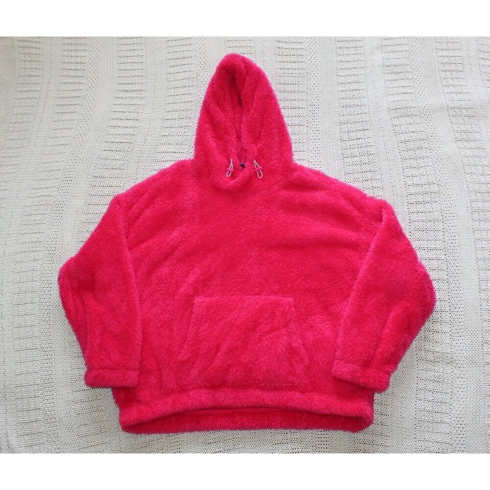 Athletic Works Women's Sherpa Pullover Pink Hoodie Size XL jacket pockets Soft